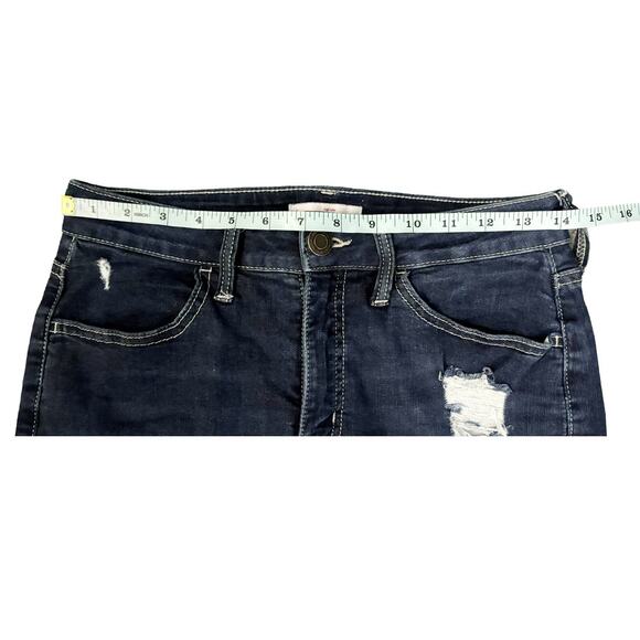 SO Dark Wash Distressed High Rise Curvy Jegging Womens Juniors Size 7/28 - Picture 6 of 8